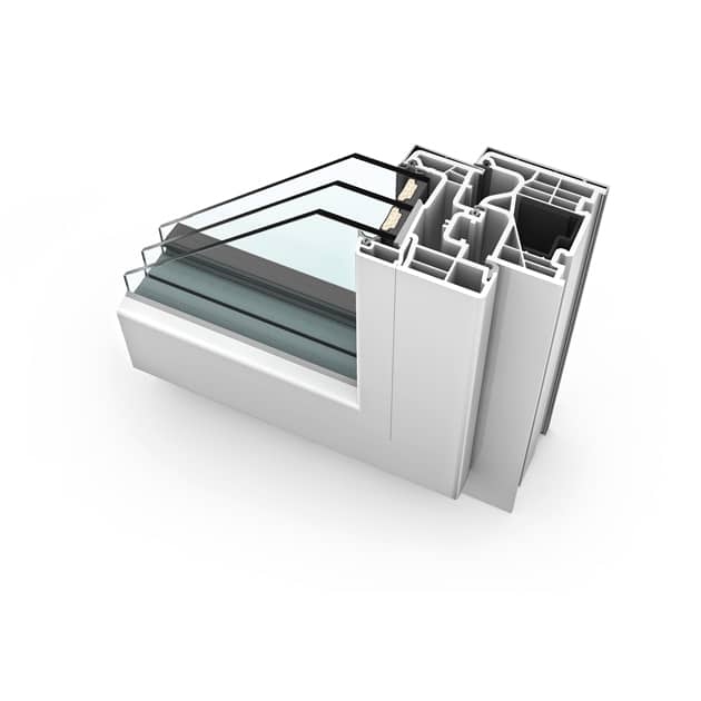 fenetre-pvc-double-vitrage-kf-310 Vue en coupe fenêtre pvc aluminium KF310 Internorm