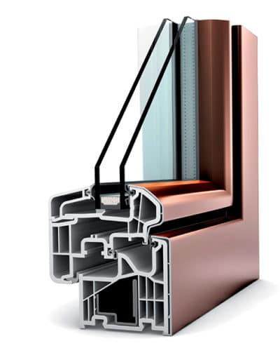 Vue en coupe fenêtre pvc aluminium KF310 Internorm Design Ambiente