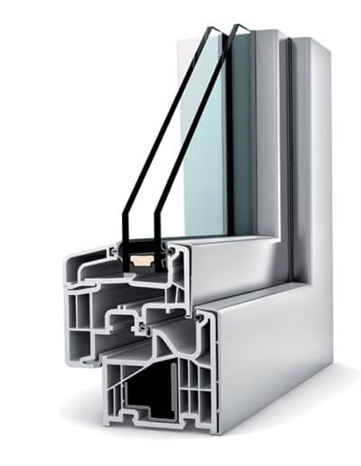 Vue en coupe fenêtre pvc aluminium KF310 Internorm Design Home Soft