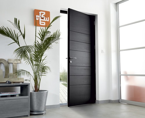 Porte d'entrée mixte bois aluminium